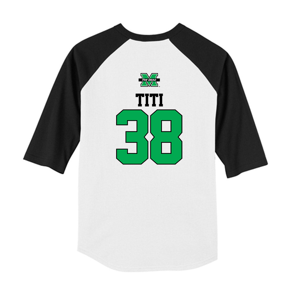 Marshall - NCAA Softball : Tia Titi - USA Youth Raglan T-Shirt-1