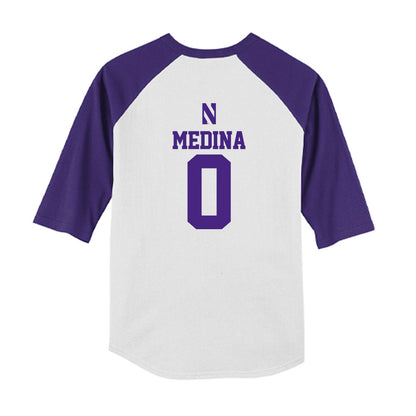 Northwestern - NCAA Softball : Tru Medina - USA Youth Raglan T-Shirt-1