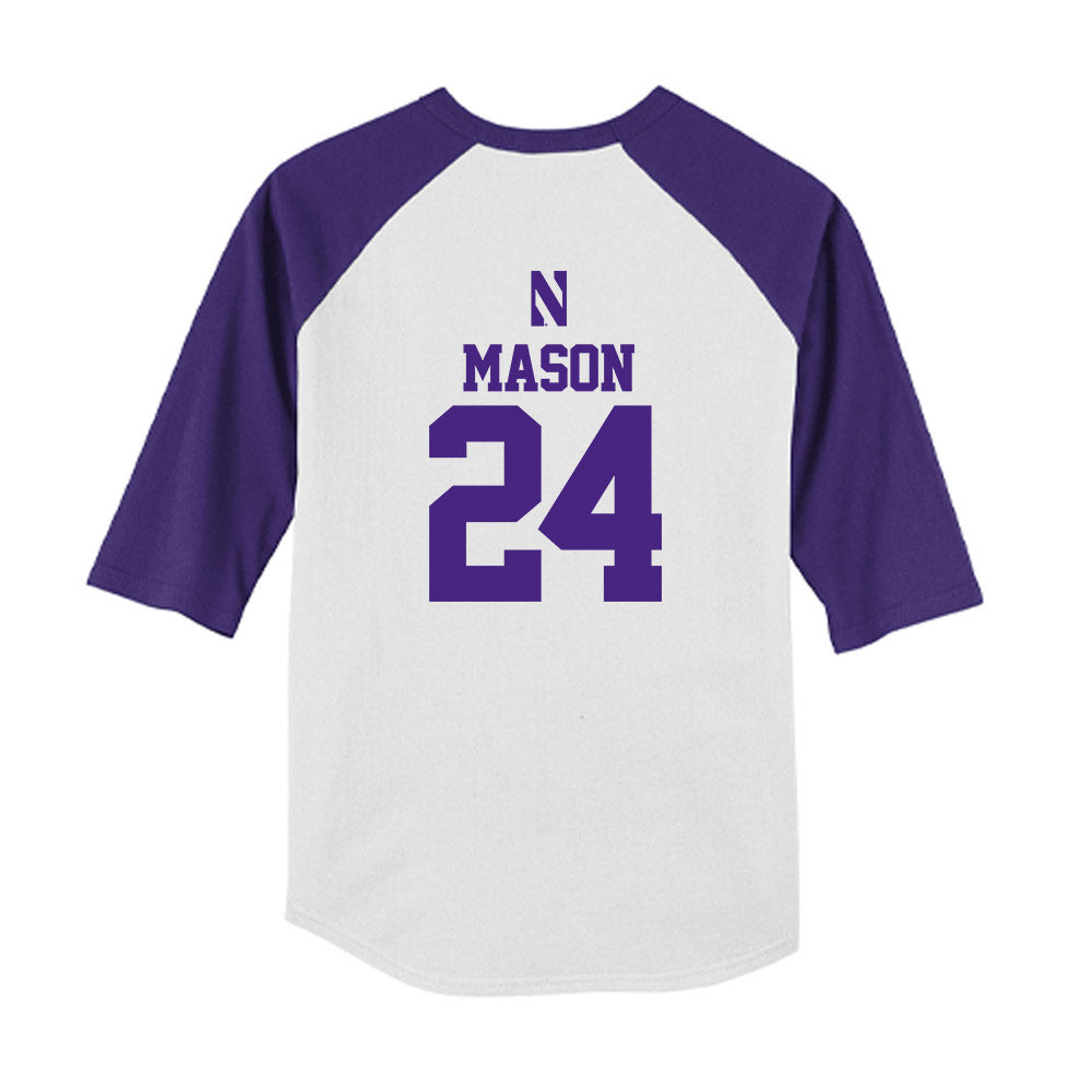 Northwestern - NCAA Softball : Marina Mason - USA Youth Raglan T-Shirt-1