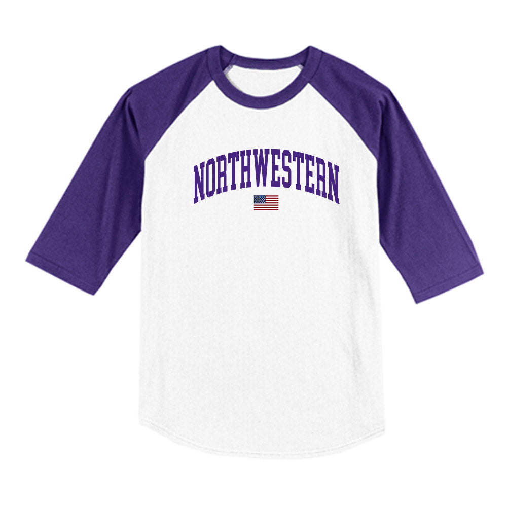 Northwestern - NCAA Softball : Hunter Lewis - USA Raglan Shirt-0