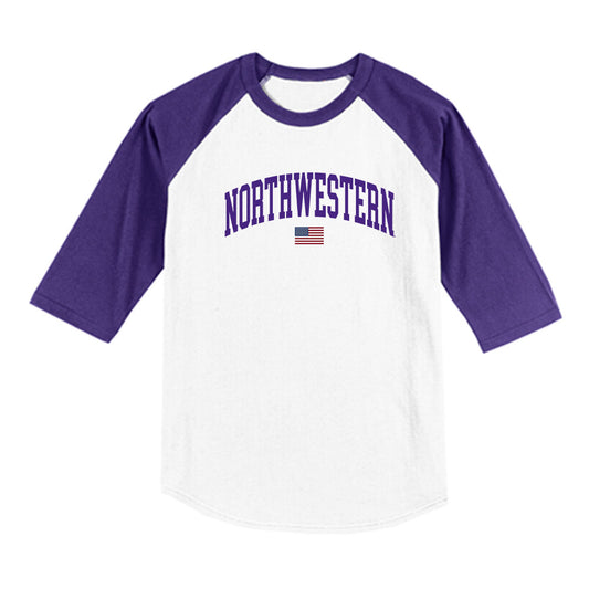 Northwestern - NCAA Softball : Hunter Lewis - USA Raglan Shirt-0