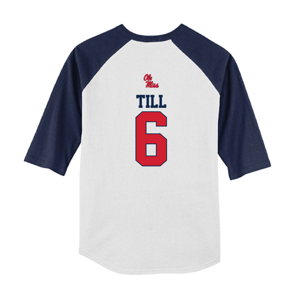 Ole Miss - NCAA Softball : Kaidance Till - USA Youth Raglan T-Shirt-1