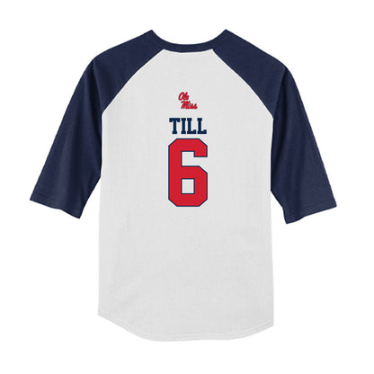 Ole Miss - NCAA Softball : Kaidance Till - USA Youth Raglan T-Shirt-1