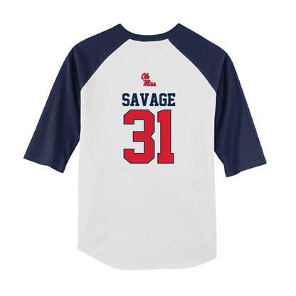 Ole Miss - NCAA Softball : Jada Savage - USA Youth Raglan T-Shirt-1