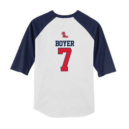 Ole Miss - NCAA Softball : Emilee Boyer - USA Youth Raglan T-Shirt-1