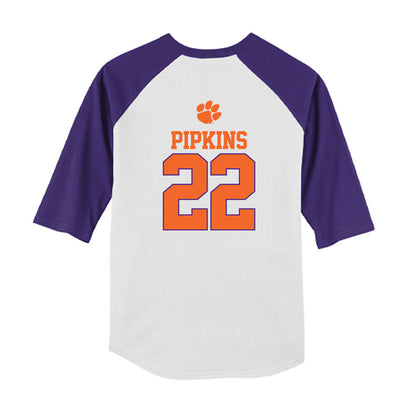 Clemson - NCAA Softball : Taylor Pipkins - USA Youth Raglan T-Shirt-1