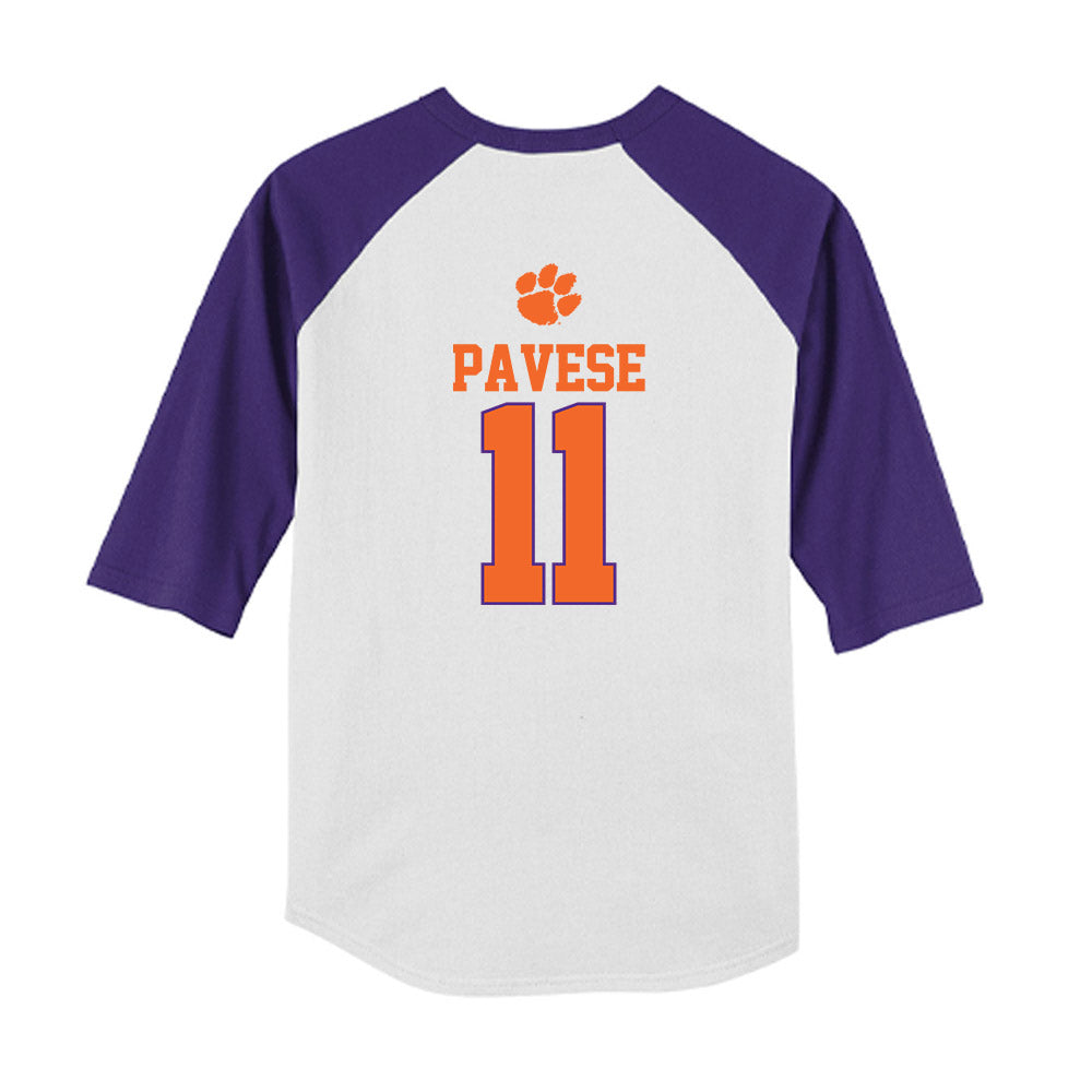 Clemson - NCAA Softball : Mac Pavese - USA Youth Raglan T-Shirt-1