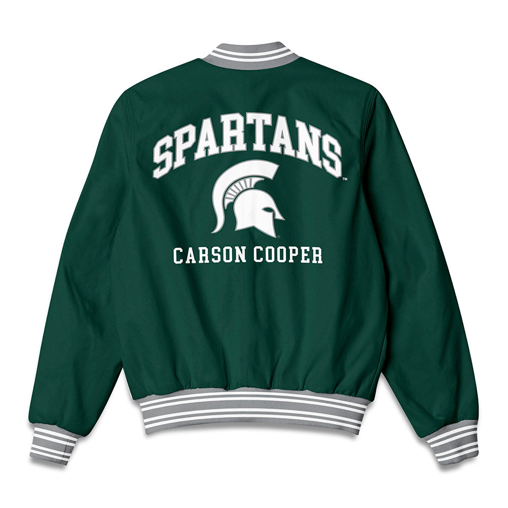 Michigan State - NCAA Men's Basketball : Carson Cooper - Bomber Jacket-1