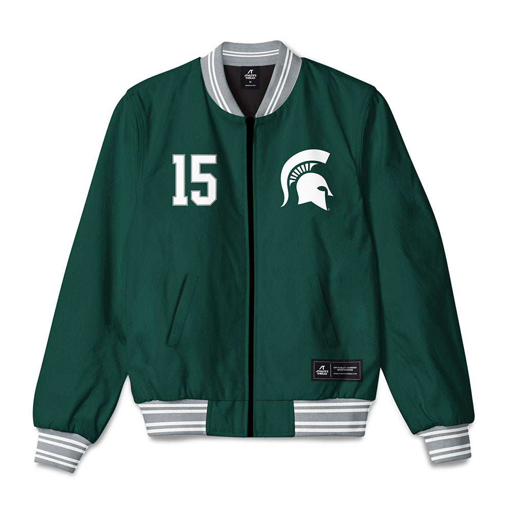 Michigan State - NCAA Men's Basketball : Carson Cooper - Bomber Jacket-0