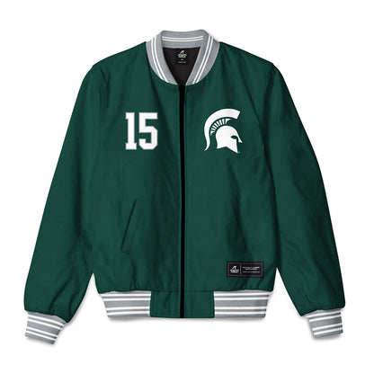 Michigan State - NCAA Men's Basketball : Carson Cooper - Bomber Jacket-0