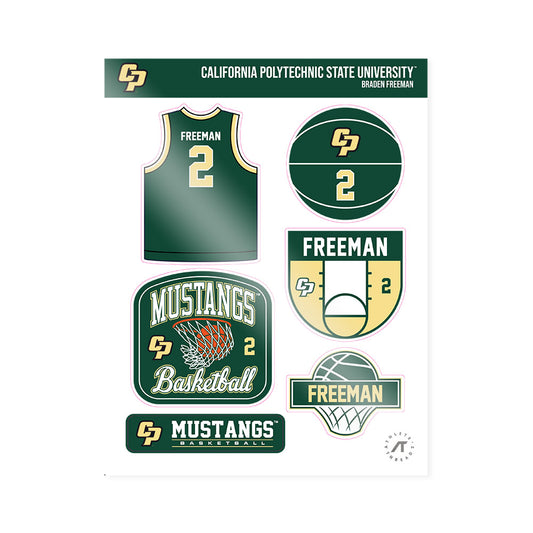 Cal Poly - NCAA Men's Basketball : Braden Freeman - Sticker Sheet-0