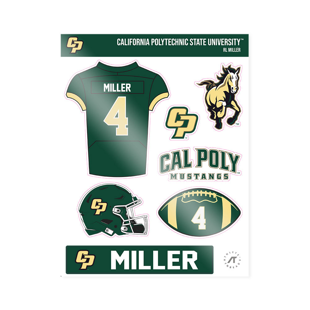 Cal Poly - NCAA Football : RL Miller - Sticker Sheet-0