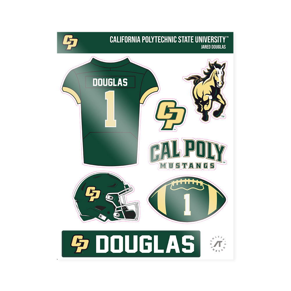 Cal Poly - NCAA Football : Jared Douglas - Sticker Sheet-0