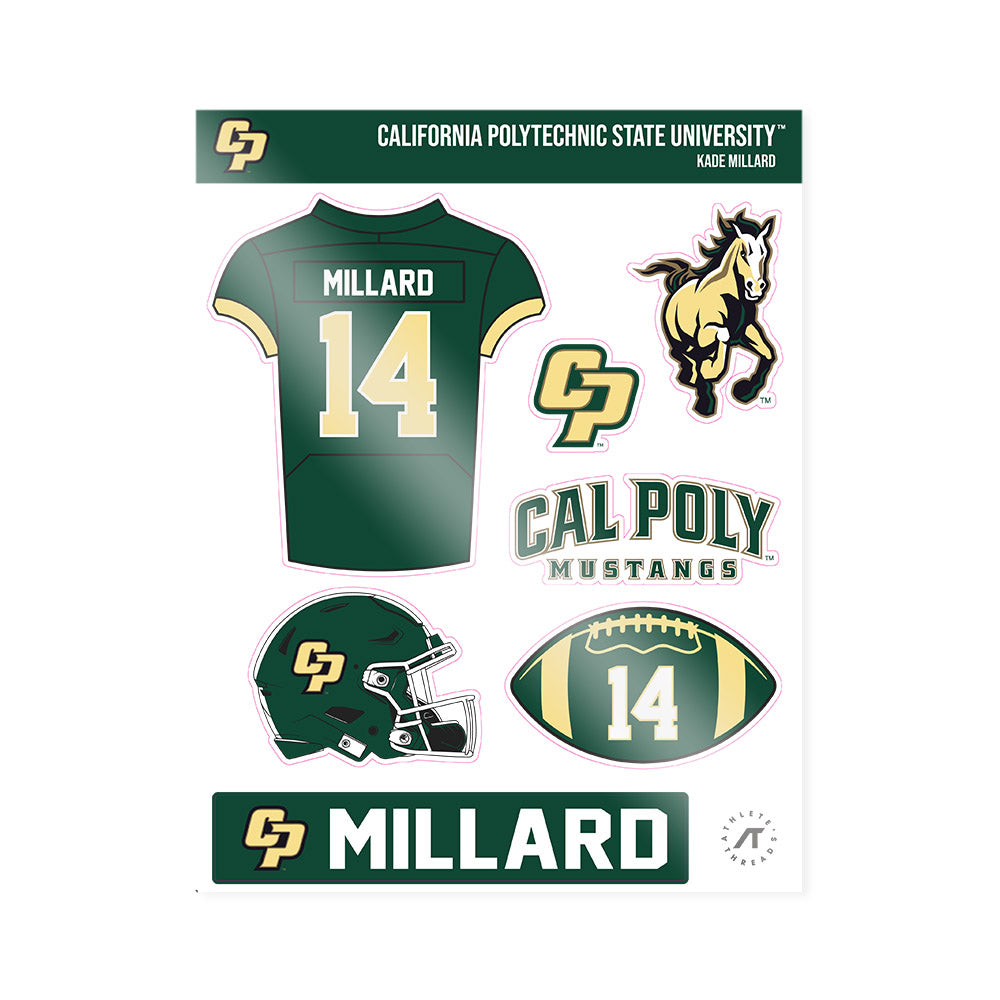 Cal Poly - NCAA Football : Kade Millard - Sticker Sheet-0