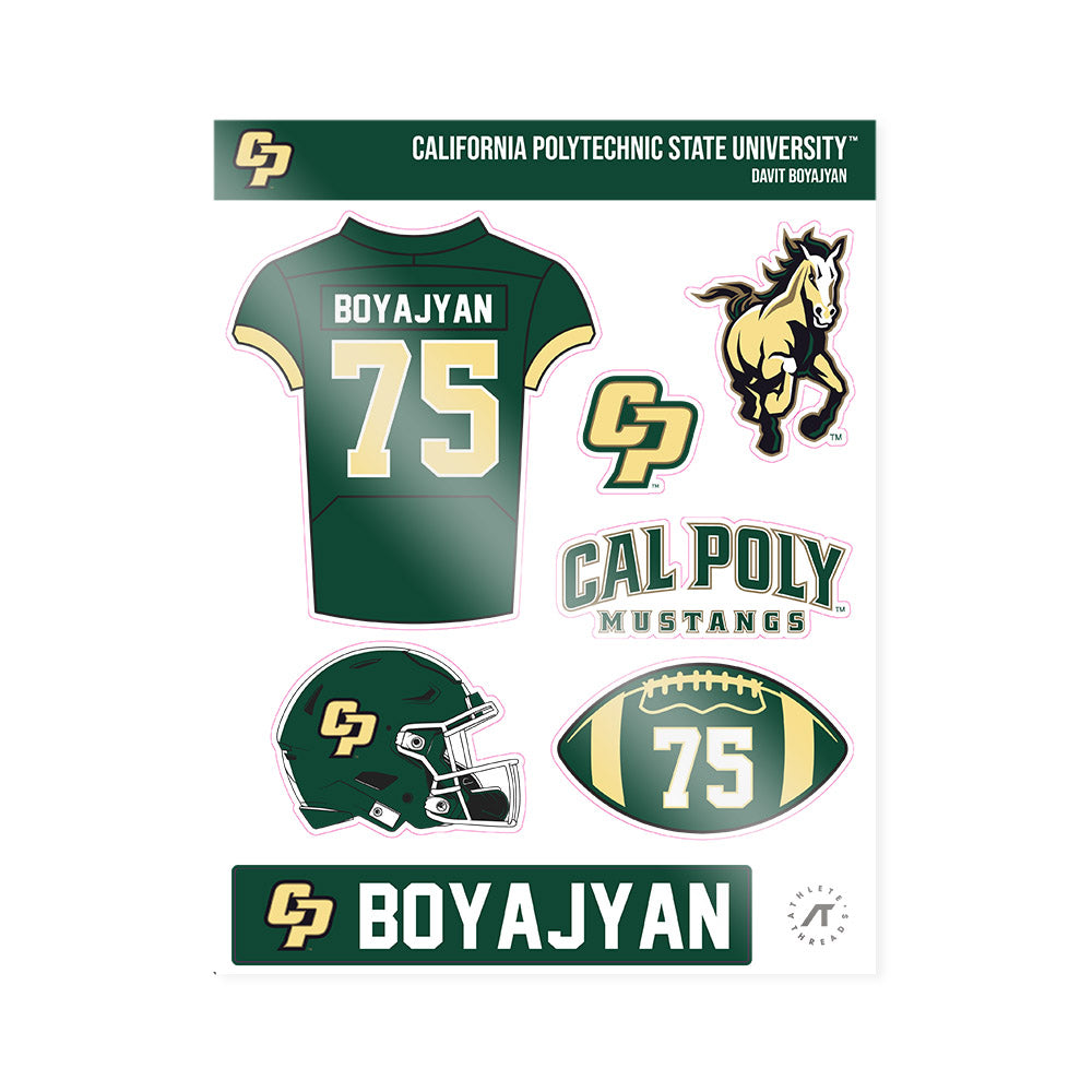Cal Poly - NCAA Football : Davit Boyajyan - Sticker Sheet-0