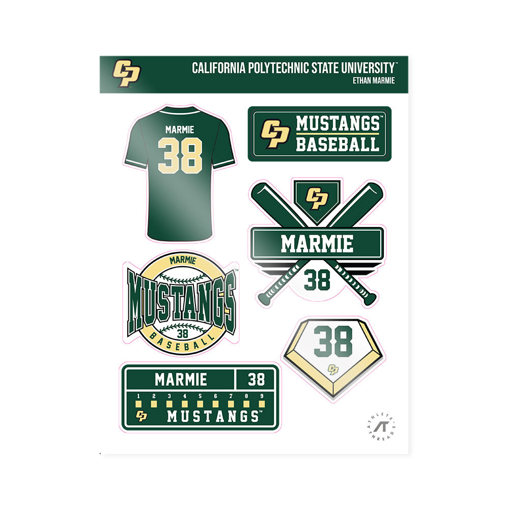 Cal Poly - NCAA Baseball : Ethan Marmie - Sticker Sheet-0