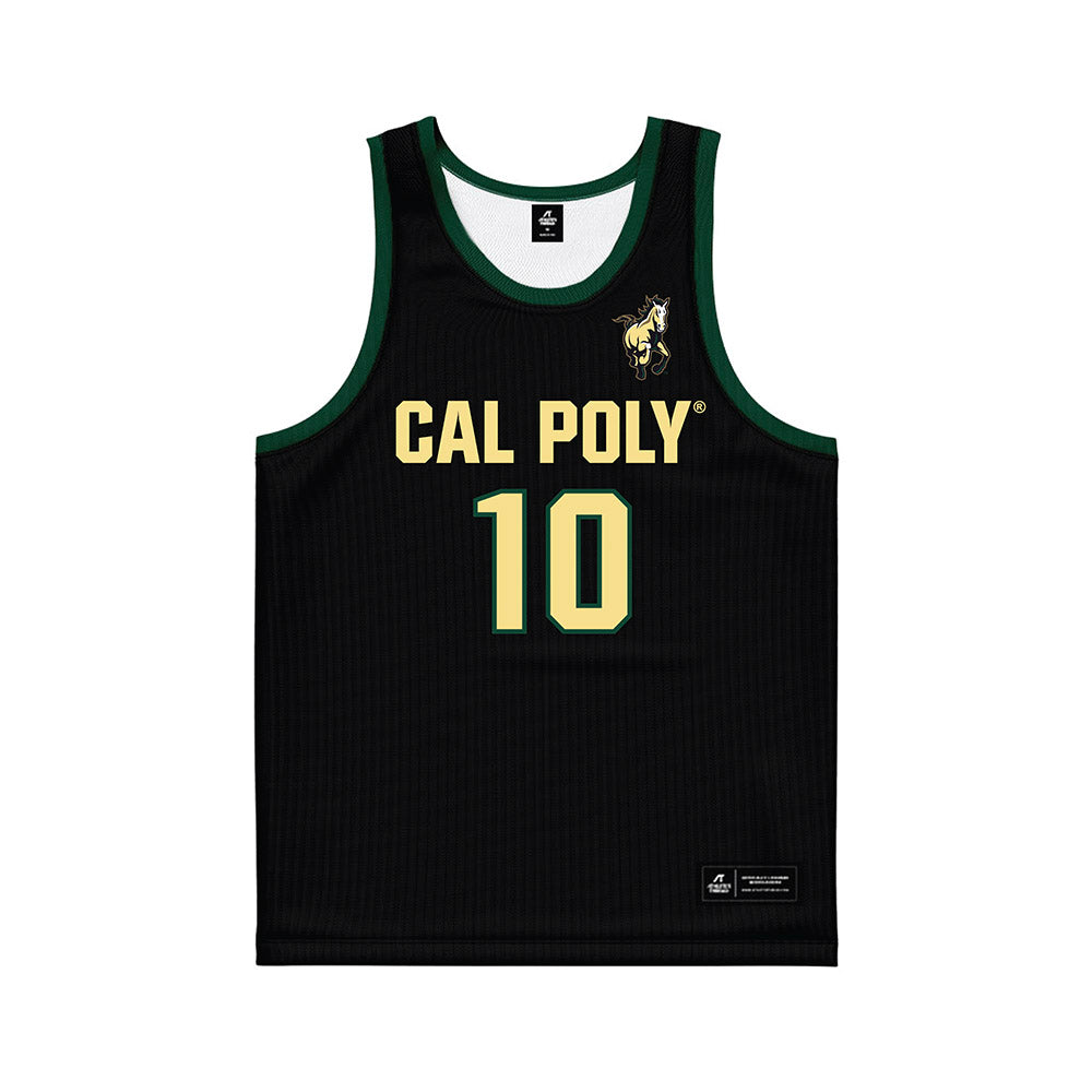 Cal Poly - NCAA Men's Basketball : Marsai Mason - Black Basketball Jersey-0