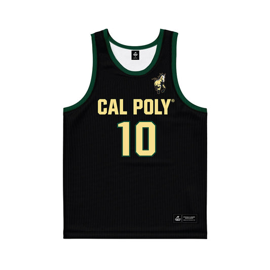 Cal Poly - NCAA Men's Basketball : Marsai Mason - Black Basketball Jersey-0