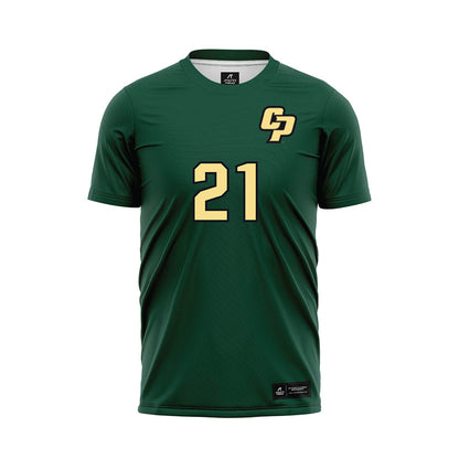 Cal Poly - NCAA Men's Soccer : Devin Bening - Green Soccer Jersey-0