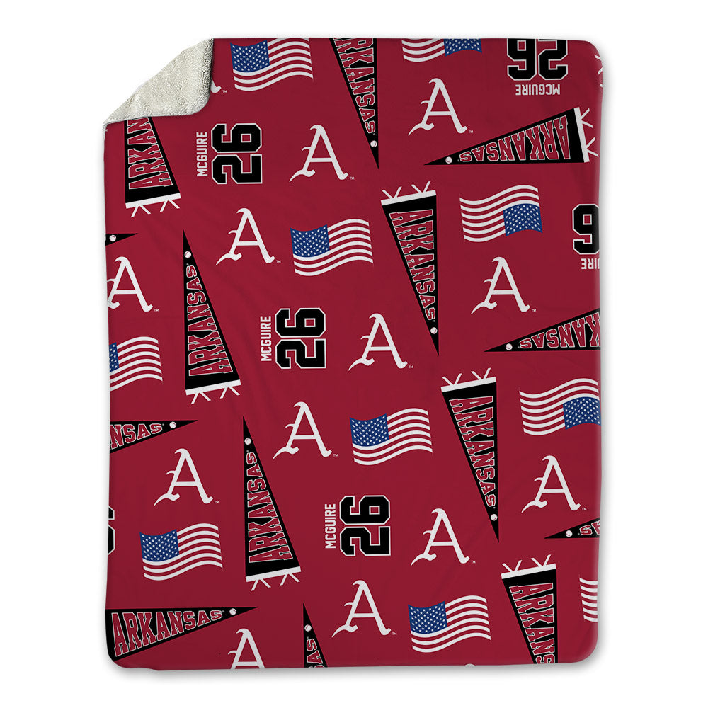 Arkansas - NCAA Baseball : Tate McGuire - USA Blanket-0
