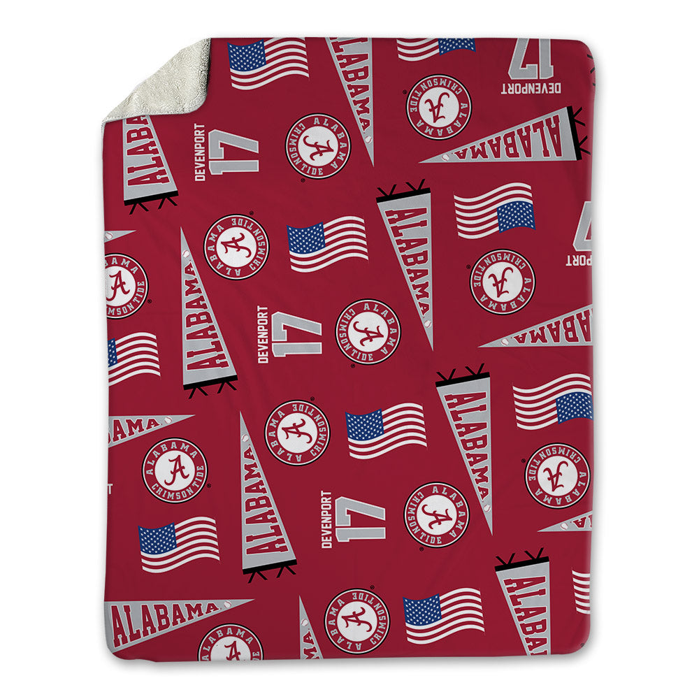 Alabama - NCAA Baseball : Logen Devenport - USA Blanket-0