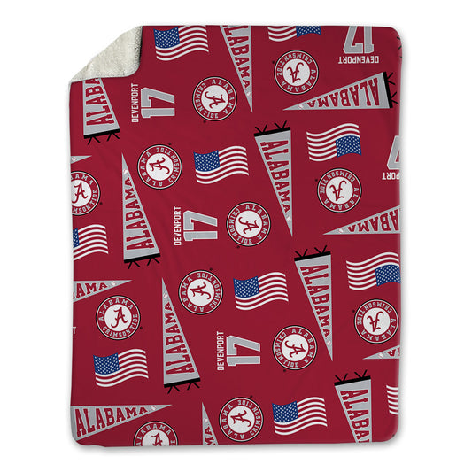 Alabama - NCAA Baseball : Logen Devenport - USA Blanket-0
