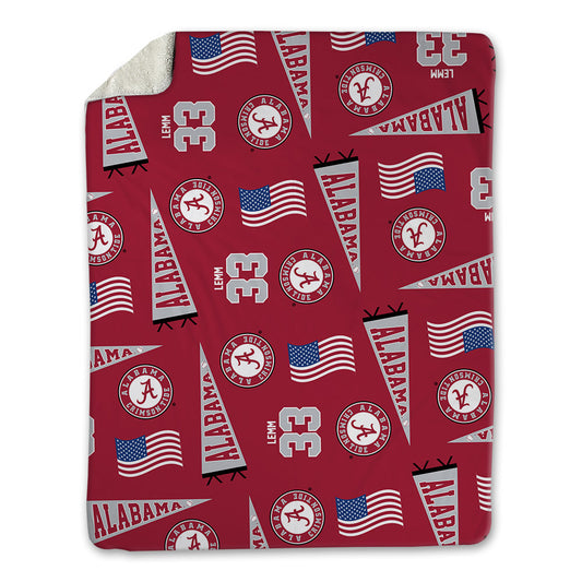 Alabama - NCAA Baseball : John Lemm - USA Blanket-0
