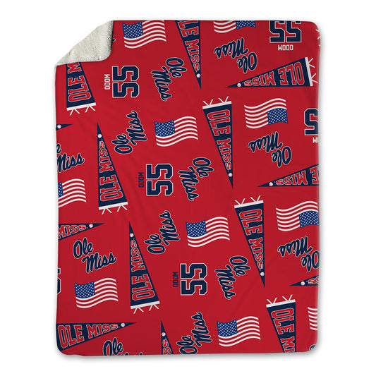 Ole Miss - NCAA Baseball : Leo Odom - USA Blanket-0
