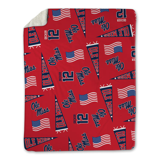 Ole Miss - NCAA Baseball : Dominic Decker - USA Blanket-0