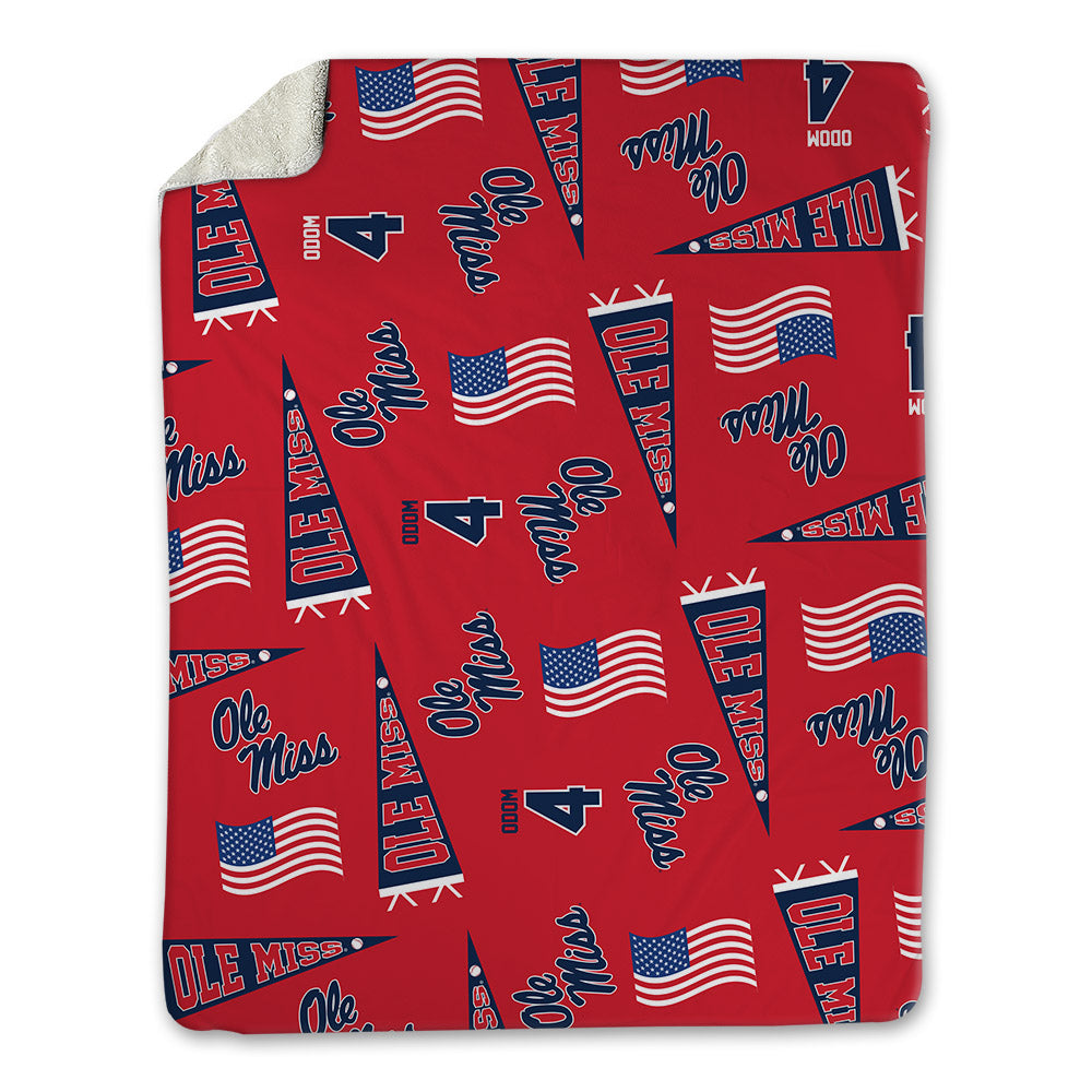 Ole Miss - NCAA Baseball : Leo Odom - USA Blanket-0