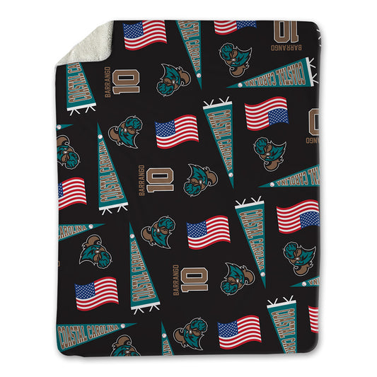 Coastal Carolina - NCAA Baseball : Ty Barrango - USA Blanket-0