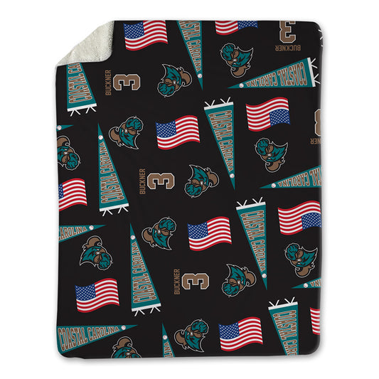 Coastal Carolina - NCAA Baseball : Lukas Buckner - USA Blanket-0