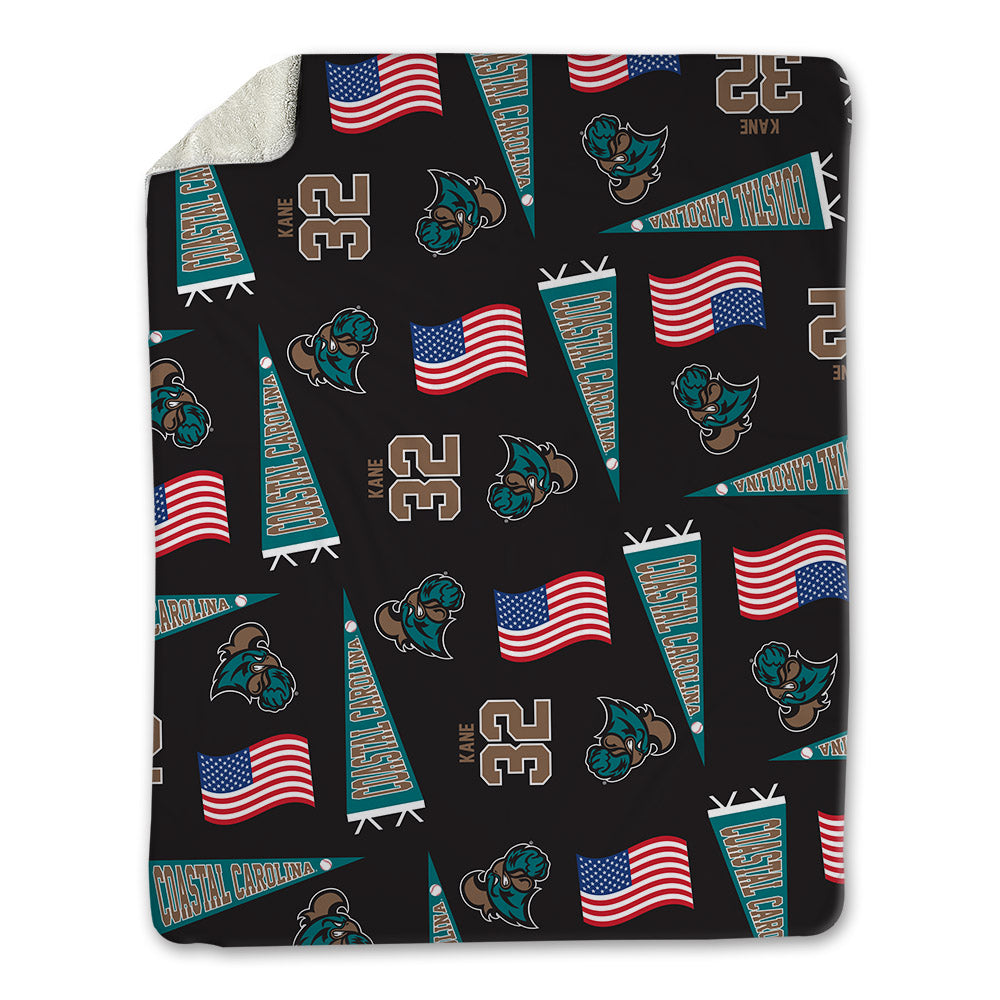 Coastal Carolina - NCAA Baseball : Connor Kane - USA Blanket-0