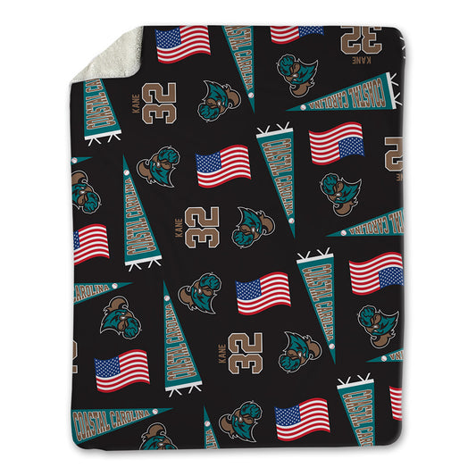Coastal Carolina - NCAA Baseball : Connor Kane - USA Blanket-0