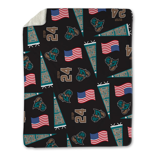 Coastal Carolina - NCAA Baseball : Brice Estep - USA Blanket-0
