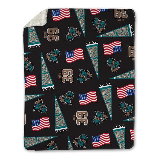 Coastal Carolina - NCAA Baseball : Darin Horn - USA Blanket-0