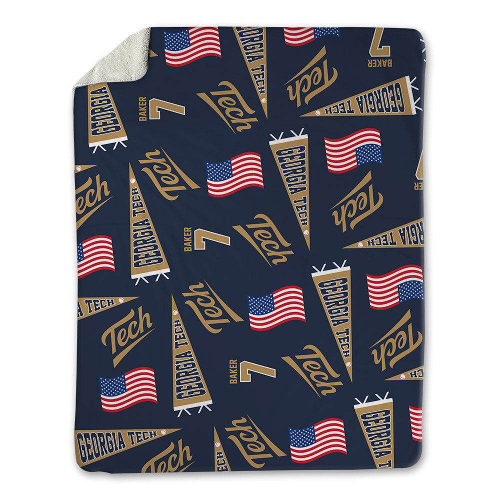 Georgia Tech - NCAA Baseball : Will Baker - USA Blanket-0