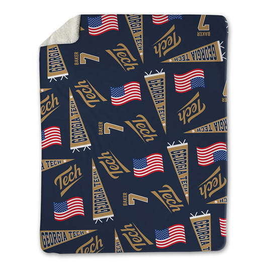 Georgia Tech - NCAA Baseball : Will Baker - USA Blanket-0