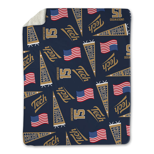 Georgia Tech - NCAA Baseball : Cooper Underwood - USA Blanket-0