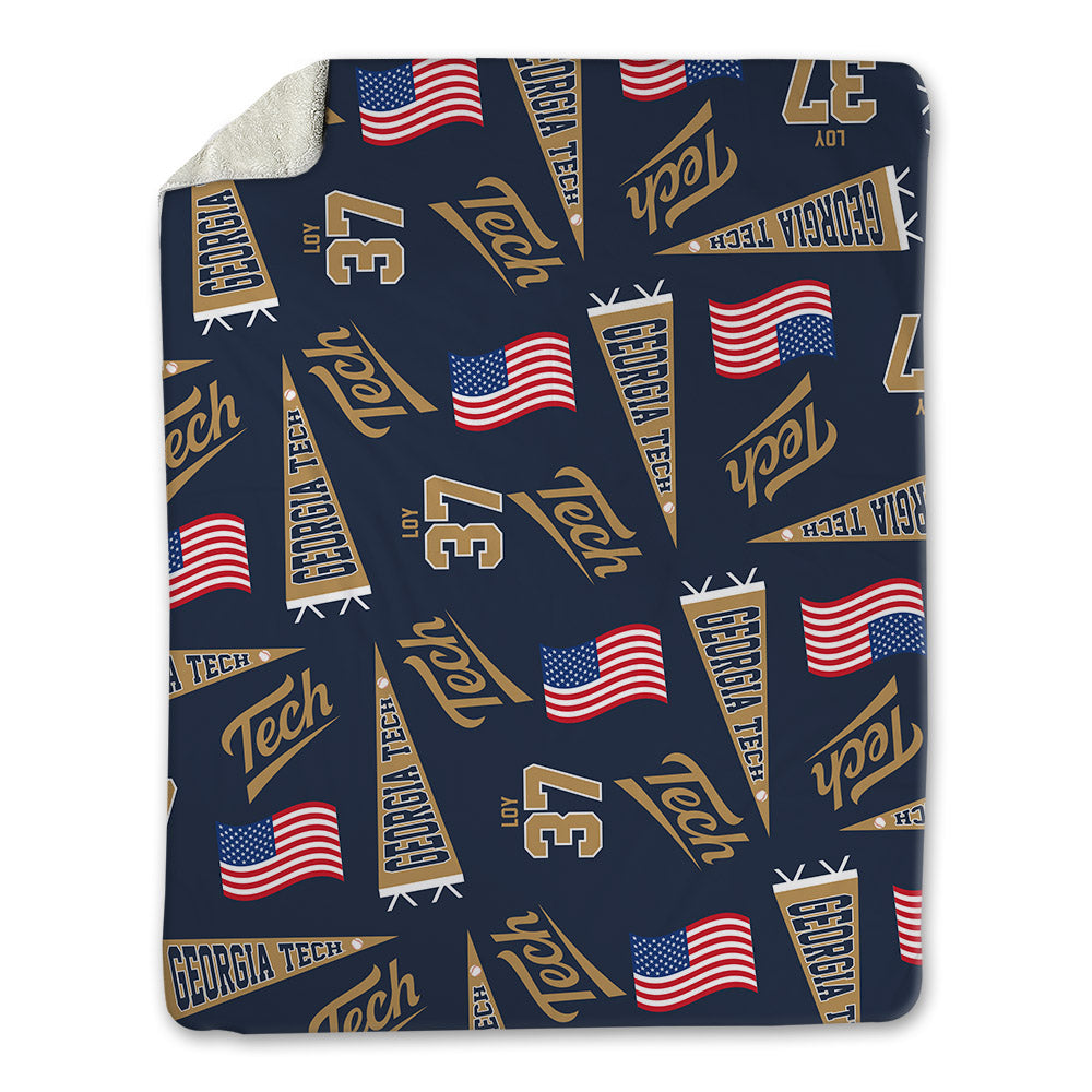 Georgia Tech - NCAA Baseball : Dylan Loy - USA Blanket-0