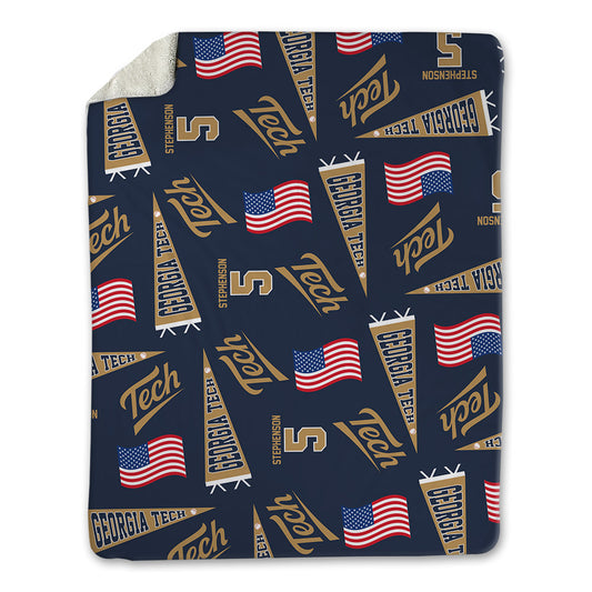 Georgia Tech - NCAA Baseball : Dominic Stephenson - USA Blanket-0