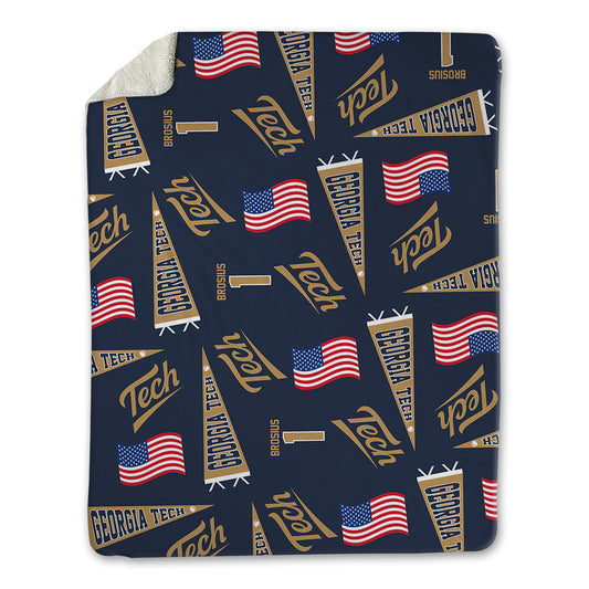 Georgia Tech - NCAA Baseball : Parker Brosius - USA Blanket-0