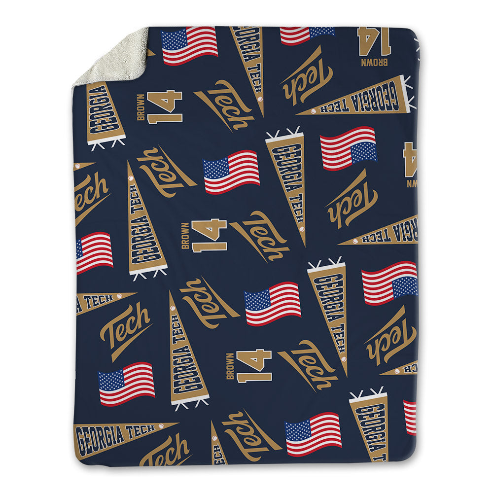 Georgia Tech - NCAA Baseball : Cade Brown - USA Blanket-0