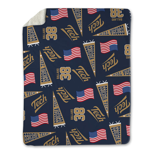 Georgia Tech - NCAA Baseball : Carson Ballard - USA Blanket-0