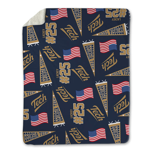 Georgia Tech - NCAA Baseball : Vahn Lackey - USA Blanket-0