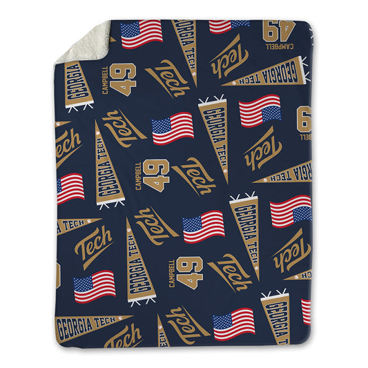 Georgia Tech - NCAA Baseball : Kayden Campbell - USA Blanket-0