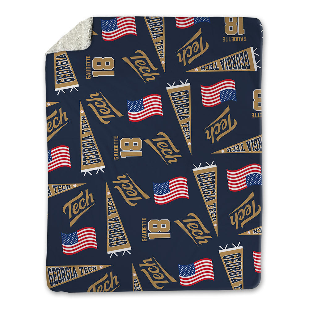 Georgia Tech - NCAA Baseball : Caden Gaudette - USA Blanket-0