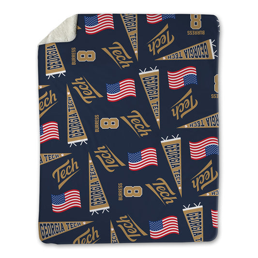Georgia Tech - NCAA Baseball : Drew Burress - USA Blanket-0