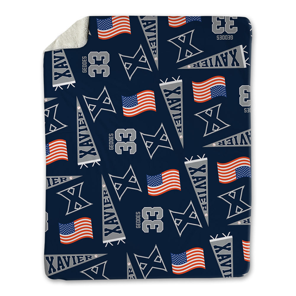 Xavier - NCAA Baseball : Trevor Geddes - USA Blanket-0