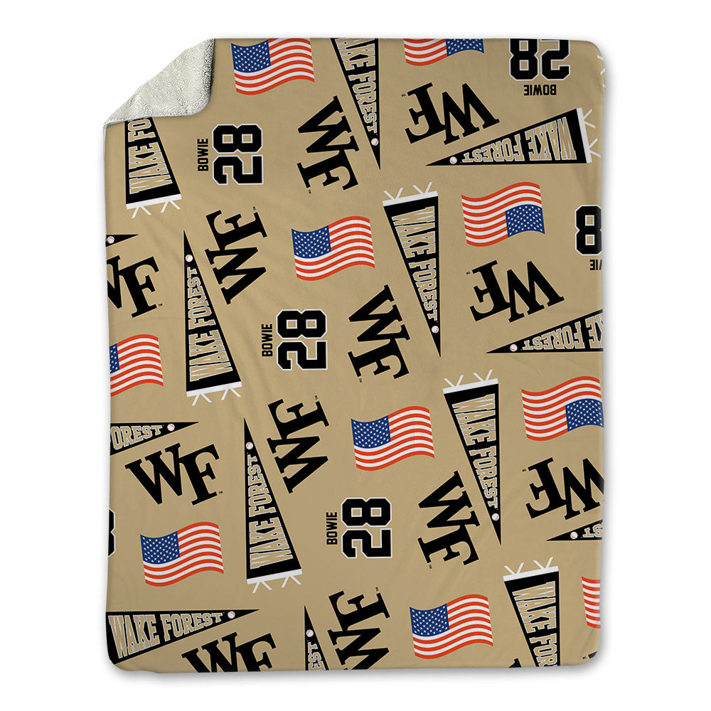 Wake Forest - NCAA Baseball : Rhys Bowie - USA Blanket-0